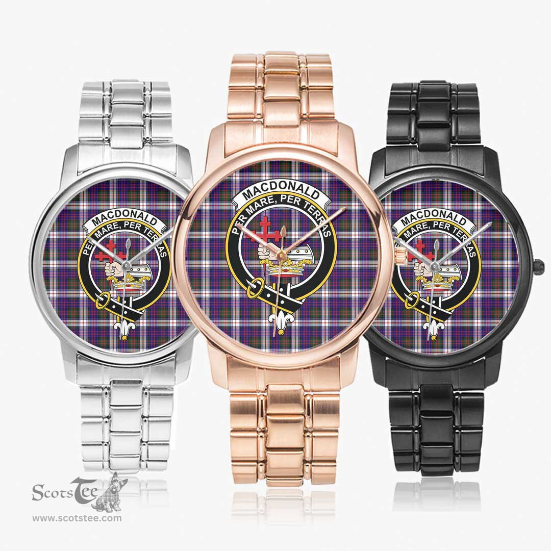 Scottish MacDonald Dress Modern Watch Tartan Crest Folding Clasp Classic Plaid Watch Scottish Plaid Tartan Plaid - ScotsTee - scotstee.com
