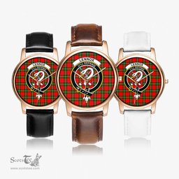 Scottish Lennox Modern Watch Tartan Crest Leather Strap Classic Plaid Watch Scottish Plaid Tartan Plaid - ScotsTee - scotstee.com