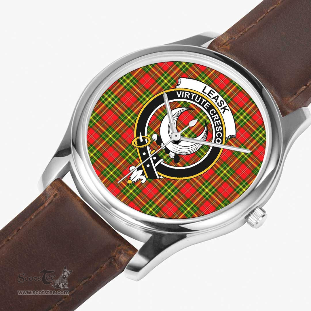 Scottish Lennox Modern Watch Tartan Crest Leather Strap Classic Plaid Watch Scottish Plaid Tartan Plaid - ScotsTee - scotstee.com