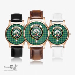 Scottish Kennedy Ancient Watch Tartan Crest Leather Strap Classic Plaid Watch Scottish Plaid Tartan Plaid - ScotsTee - scotstee.com