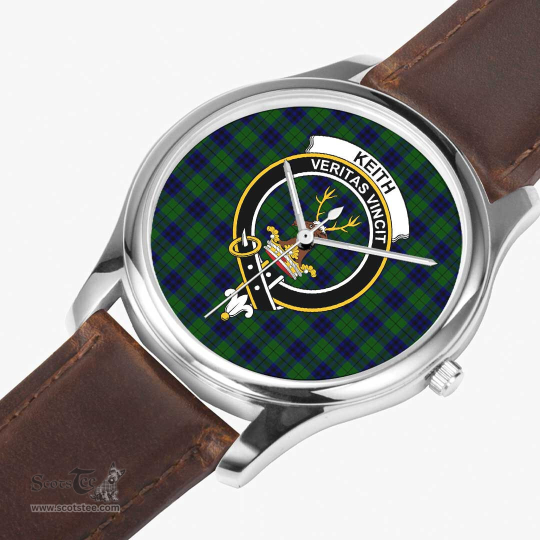 Scottish Kennedy Ancient Watch Tartan Crest Leather Strap Classic Plaid Watch Scottish Plaid Tartan Plaid - ScotsTee - scotstee.com