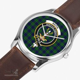Scottish Kennedy Ancient Watch Tartan Crest Leather Strap Classic Plaid Watch Scottish Plaid Tartan Plaid - ScotsTee - scotstee.com