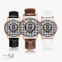Scottish Hannay Modern Watch Tartan Crest Leather Strap Classic Plaid Watch Scottish Plaid Tartan Plaid - ScotsTee - scotstee.com