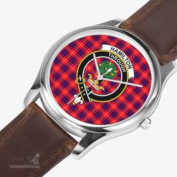 Scottish Hannay Modern Watch Tartan Crest Leather Strap Classic Plaid Watch Scottish Plaid Tartan Plaid - ScotsTee - scotstee.com