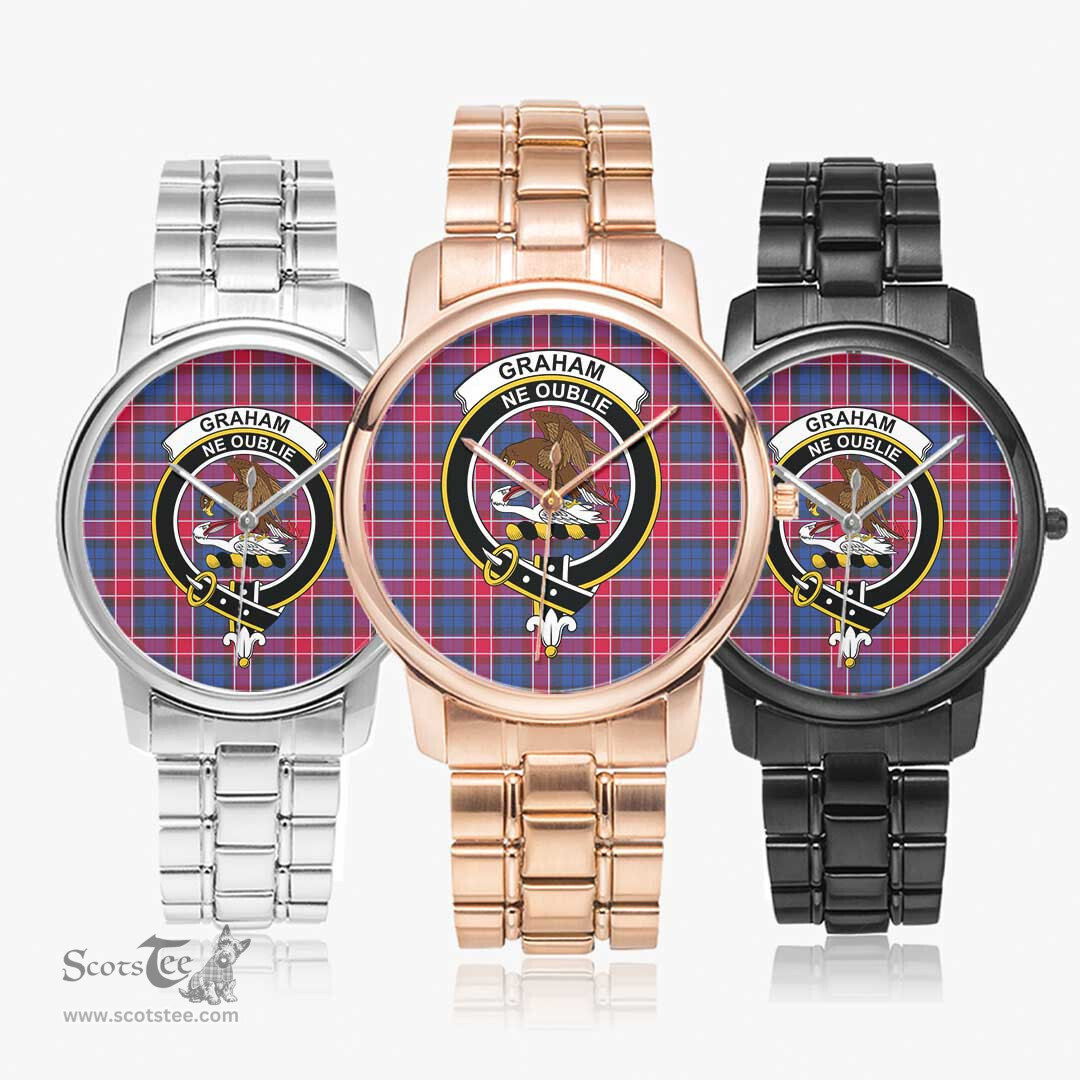 Scottish Graham of Menteith Red Watch Tartan Crest Folding Clasp Classic Plaid Watch Scottish Plaid Tartan Plaid - ScotsTee - scotstee.com