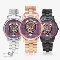 Scottish Graham of Menteith Red Watch Tartan Crest Folding Clasp Classic Plaid Watch Scottish Plaid Tartan Plaid - ScotsTee - scotstee.com
