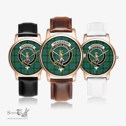 Scottish Henderson Ancient Watch Tartan Crest Leather Strap Classic Plaid Watch Scottish Plaid Tartan Plaid - ScotsTee - scotstee.com