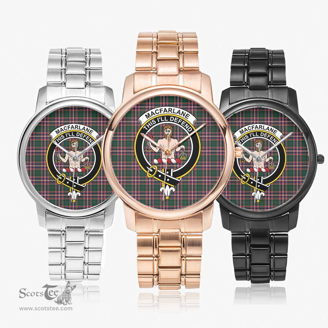 Scottish MacFarlane Hunting Modern Watch Tartan Crest Folding Clasp Classic Plaid Watch Scottish Plaid Tartan Plaid - ScotsTee - scotstee.com