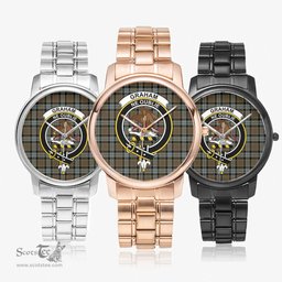 Scottish Graham of Menteith Weathered Watch Tartan Crest Folding Clasp Classic Plaid Watch Scottish Plaid Tartan Plaid - ScotsTee - scotstee.com