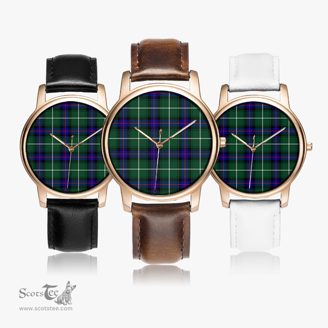 Scottish MacDonald of the Isles Hunting Modern Watch Tartan Leather Strap Classic Plaid Watch Scottish Plaid Tartan Plaid - ScotsTee - scotstee.com
