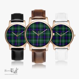 Scottish MacDonald of the Isles Hunting Modern Watch Tartan Leather Strap Classic Plaid Watch Scottish Plaid Tartan Plaid - ScotsTee - scotstee.com