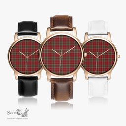 Scottish Lindsay Weathered Watch Tartan Leather Strap Classic Plaid Watch Scottish Plaid Tartan Plaid - ScotsTee - scotstee.com