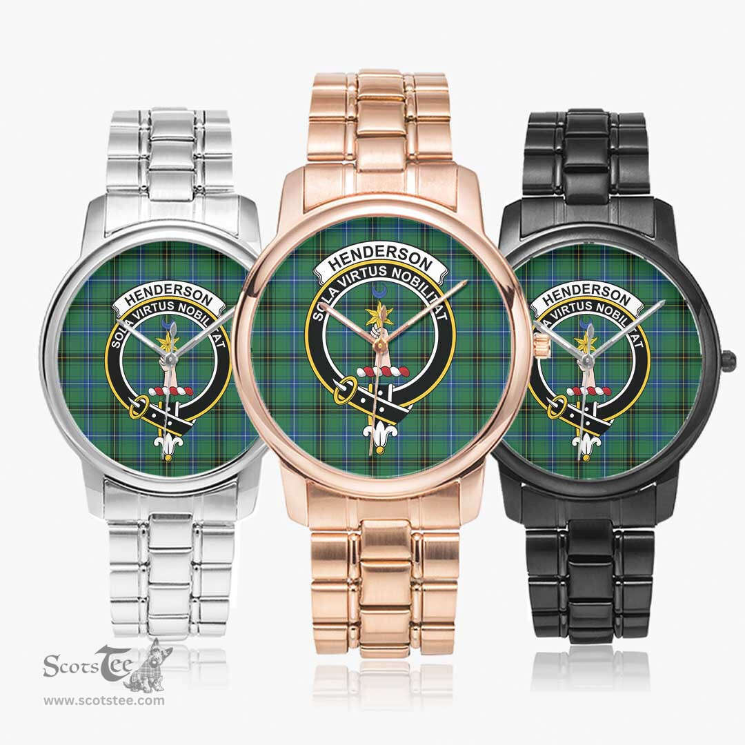 Scottish Henderson Ancient Watch Tartan Crest Folding Clasp Classic Plaid Watch Scottish Plaid Tartan Plaid - ScotsTee - scotstee.com