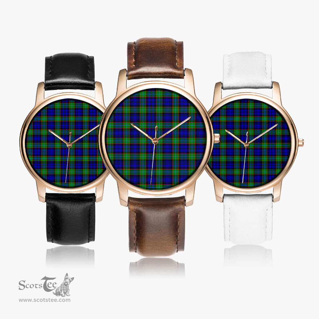 Scottish Sempill Modern Watch Tartan Leather Strap Classic Plaid Watch Scottish Plaid Tartan Plaid - ScotsTee - scotstee.com