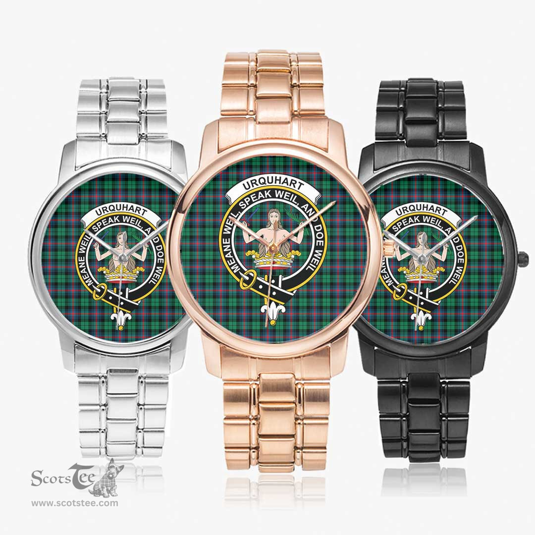 Scottish Urquhart Broad Red Ancient Watch Tartan Crest Folding Clasp Classic Plaid Watch Scottish Plaid Tartan Plaid - ScotsTee - scotstee.com