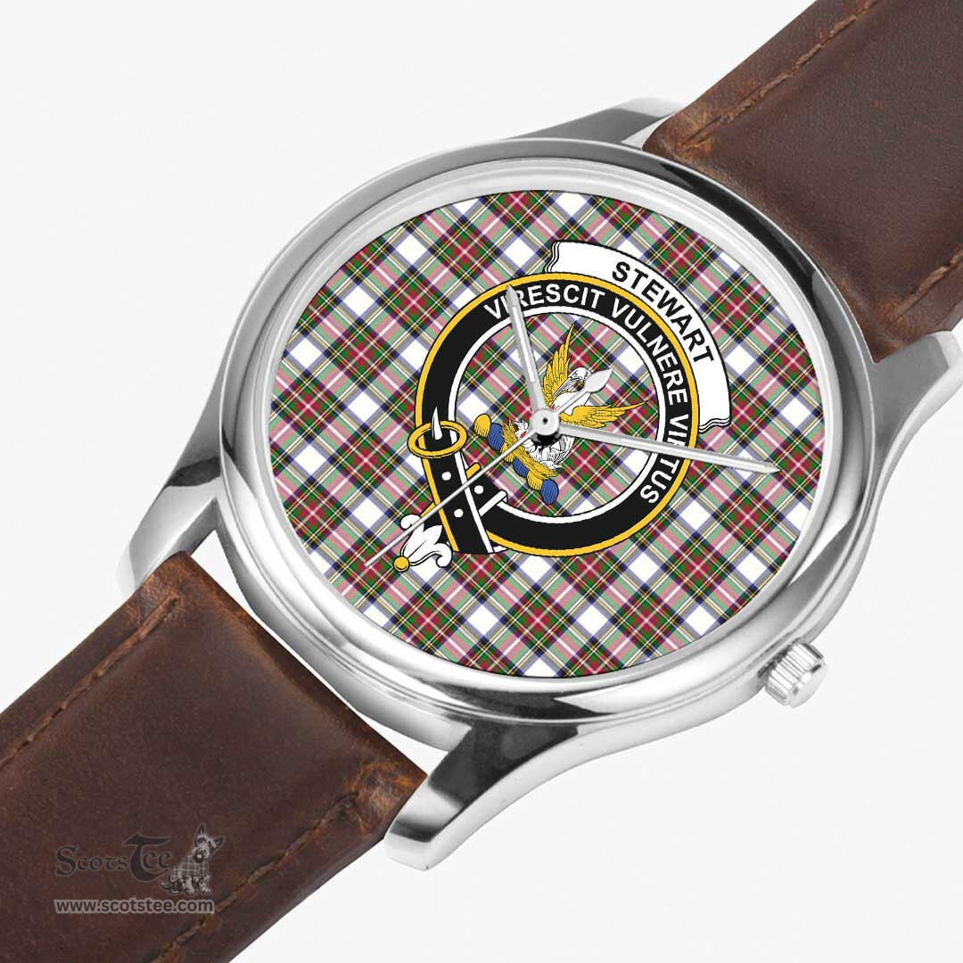 Scottish Stewart Dress Modern Watch Tartan Crest Leather Strap Classic Plaid Watch Scottish Plaid Tartan Plaid - ScotsTee - scotstee.com