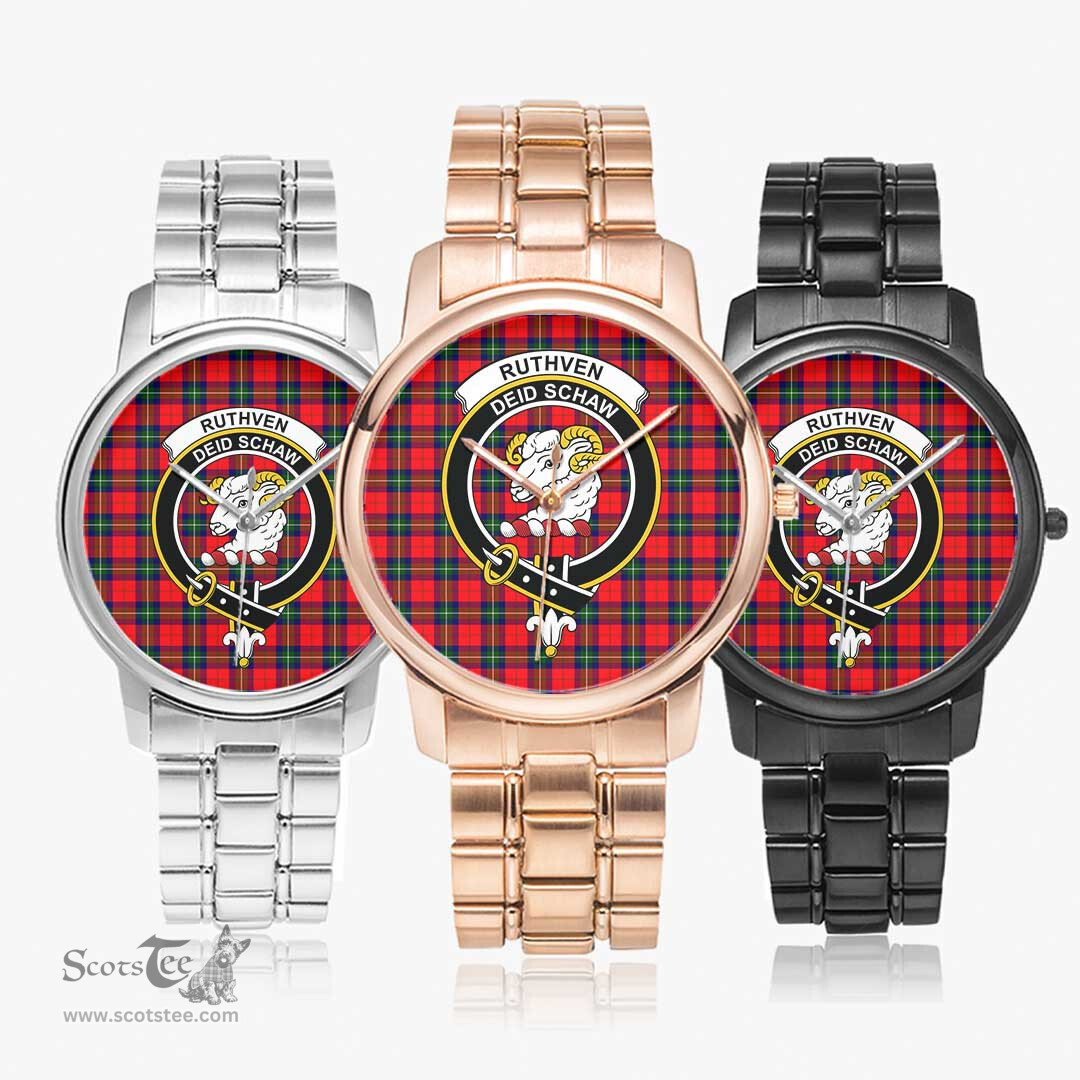 Scottish Ruthven Modern Watch Tartan Crest Folding Clasp Classic Plaid Watch Scottish Plaid Tartan Plaid - ScotsTee - scotstee.com