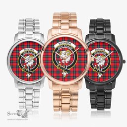 Scottish Ruthven Modern Watch Tartan Crest Folding Clasp Classic Plaid Watch Scottish Plaid Tartan Plaid - ScotsTee - scotstee.com
