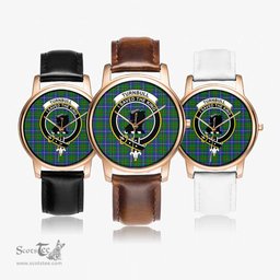 Scottish Turnbull Hunting Watch Tartan Crest Leather Strap Classic Plaid Watch Scottish Plaid Tartan Plaid - ScotsTee - scotstee.com