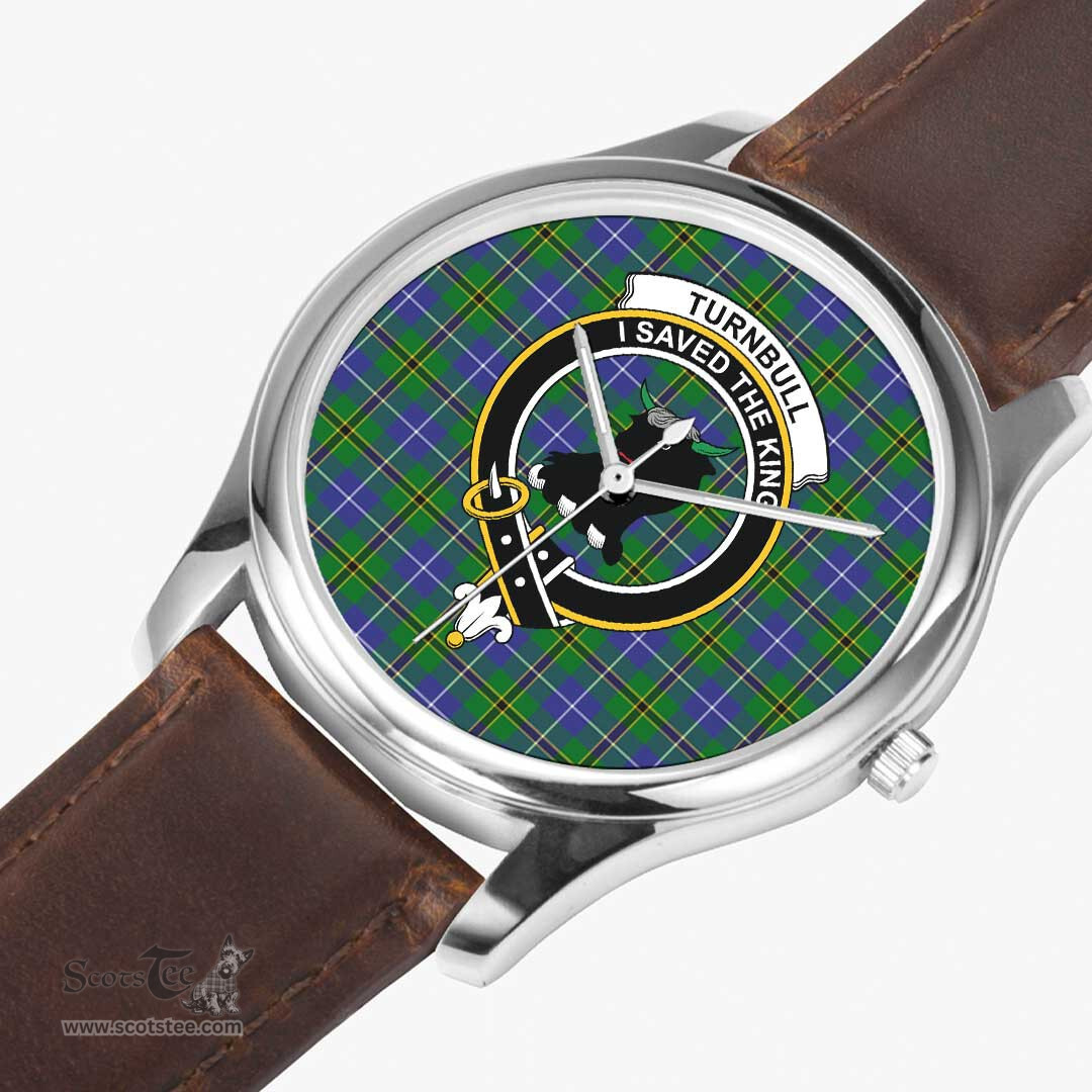 Scottish Turnbull Hunting Watch Tartan Crest Leather Strap Classic Plaid Watch Scottish Plaid Tartan Plaid - ScotsTee - scotstee.com