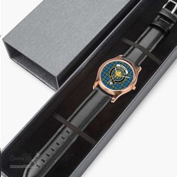 Scottish MacLeod of Harris Modern Watch Tartan Crest Leather Strap Classic Plaid Watch Scottish Plaid Tartan Plaid - ScotsTee - scotstee.com