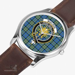 Scottish MacLeod of Harris Modern Watch Tartan Crest Leather Strap Classic Plaid Watch Scottish Plaid Tartan Plaid - ScotsTee - scotstee.com