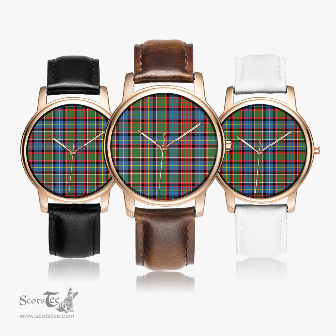 Scottish Stirling & Bannockburn District Watch Tartan Leather Strap Classic Plaid Watch Scottish Plaid Tartan Plaid - ScotsTee - scotstee.com