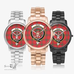 Scottish Ross Modern Watch Tartan Crest Folding Clasp Classic Plaid Watch Scottish Plaid Tartan Plaid - ScotsTee - scotstee.com