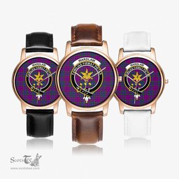 Scottish Wardlaw Modern Watch Tartan Crest Leather Strap Classic Plaid Watch Scottish Plaid Tartan Plaid - ScotsTee - scotstee.com