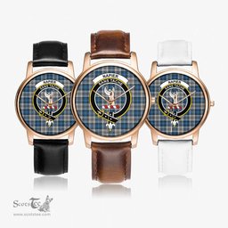 Scottish Napier Modern Watch Tartan Crest Leather Strap Classic Plaid Watch Scottish Plaid Tartan Plaid - ScotsTee - scotstee.com
