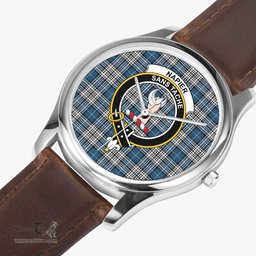 Scottish Napier Modern Watch Tartan Crest Leather Strap Classic Plaid Watch Scottish Plaid Tartan Plaid - ScotsTee - scotstee.com
