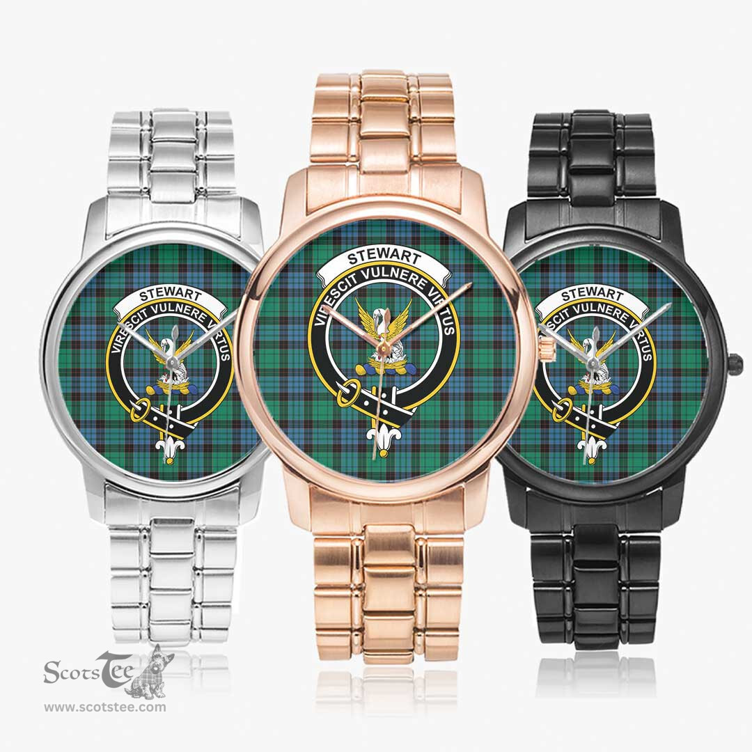 Scottish Stewart Old Ancient Watch Tartan Crest Folding Clasp Classic Plaid Watch Scottish Plaid Tartan Plaid - ScotsTee - scotstee.com