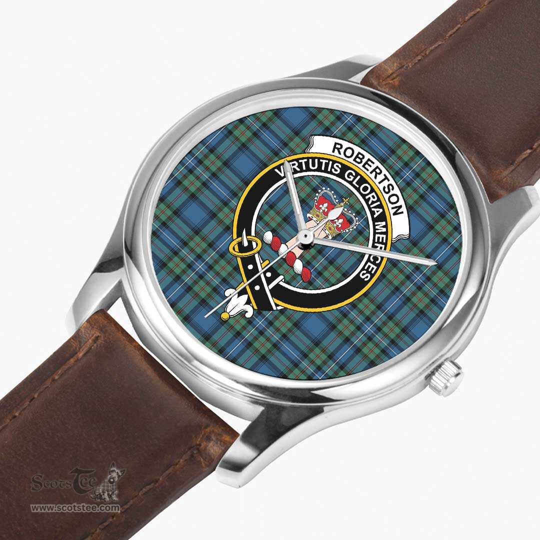 Scottish Robertson Hunting Ancient Watch Tartan Crest Leather Strap Classic Plaid Watch Scottish Plaid Tartan Plaid - ScotsTee - scotstee.com