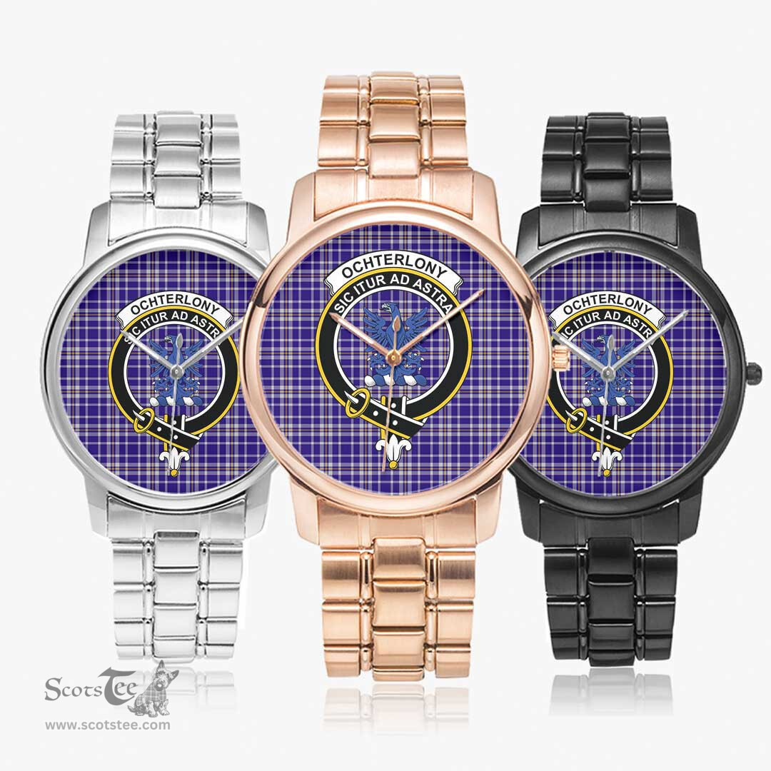 Scottish Ochterlony Watch Tartan Crest Folding Clasp Classic Plaid Watch Scottish Plaid Tartan Plaid - ScotsTee - scotstee.com