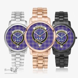 Scottish Ochterlony Watch Tartan Crest Folding Clasp Classic Plaid Watch Scottish Plaid Tartan Plaid - ScotsTee - scotstee.com