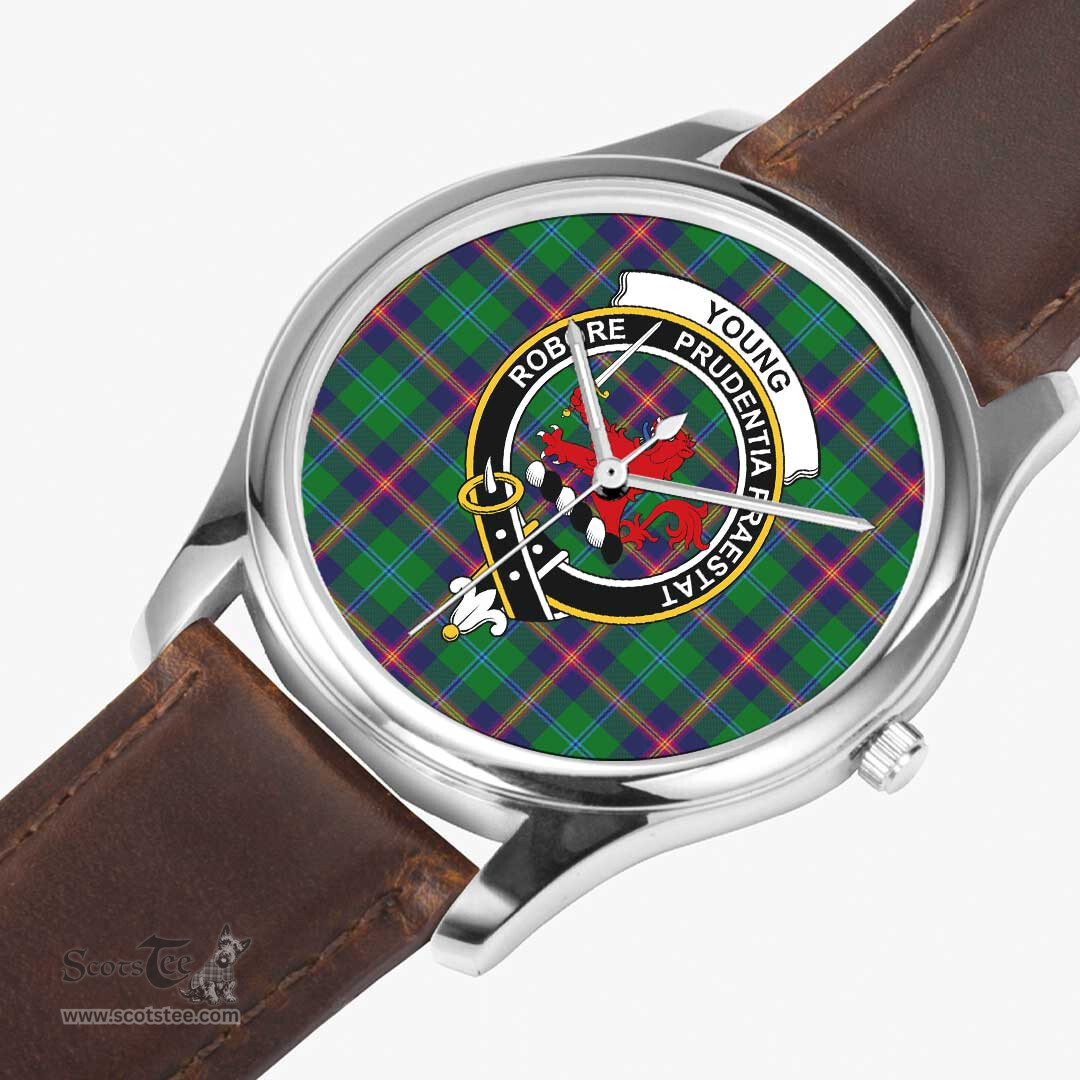 Scottish Young Modern Watch Tartan Crest Leather Strap Classic Plaid Watch Scottish Plaid Tartan Plaid - ScotsTee - scotstee.com