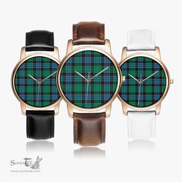 Scottish Stewart Old Ancient Watch Tartan Leather Strap Classic Plaid Watch Scottish Plaid Tartan Plaid - ScotsTee - scotstee.com