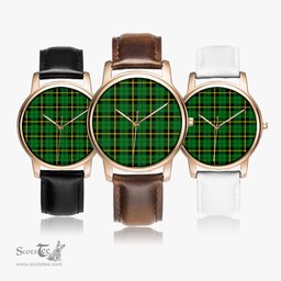 Scottish Wallace Hunting - Green Watch Tartan Leather Strap Classic Plaid Watch Scottish Plaid Tartan Plaid - ScotsTee - scotstee.com