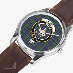 Scottish Wood Modern Watch Tartan Crest Leather Strap Classic Plaid Watch Scottish Plaid Tartan Plaid - ScotsTee - scotstee.com