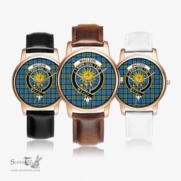 Scottish MacLeod of Harris Ancient Watch Tartan Crest Leather Strap Classic Plaid Watch Scottish Plaid Tartan Plaid - ScotsTee - scotstee.com