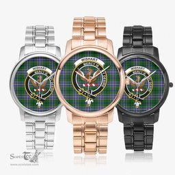 Scottish Wishart Hunting Modern Watch Tartan Crest Folding Clasp Classic Plaid Watch Scottish Plaid Tartan Plaid - ScotsTee - scotstee.com