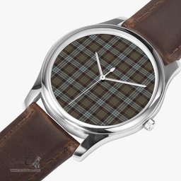Scottish Stewart Old Weathered Watch Tartan Leather Strap Classic Plaid Watch Scottish Plaid Tartan Plaid - ScotsTee - scotstee.com