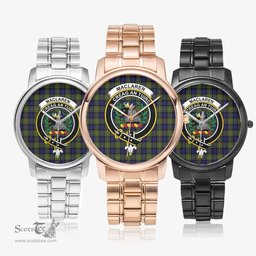 Scottish MacLaren Modern Watch Tartan Crest Folding Clasp Classic Plaid Watch Scottish Plaid Tartan Plaid - ScotsTee - scotstee.com