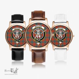 Scottish MacLean of Duart Ancient Watch Tartan Crest Leather Strap Classic Plaid Watch Scottish Plaid Tartan Plaid - ScotsTee - scotstee.com