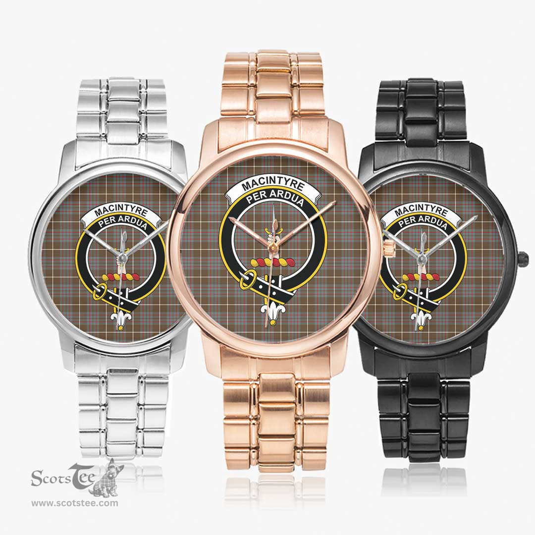 Scottish MacIntyre Hunting Weathered Watch Tartan Crest Folding Clasp Classic Plaid Watch Scottish Plaid Tartan Plaid - ScotsTee - scotstee.com
