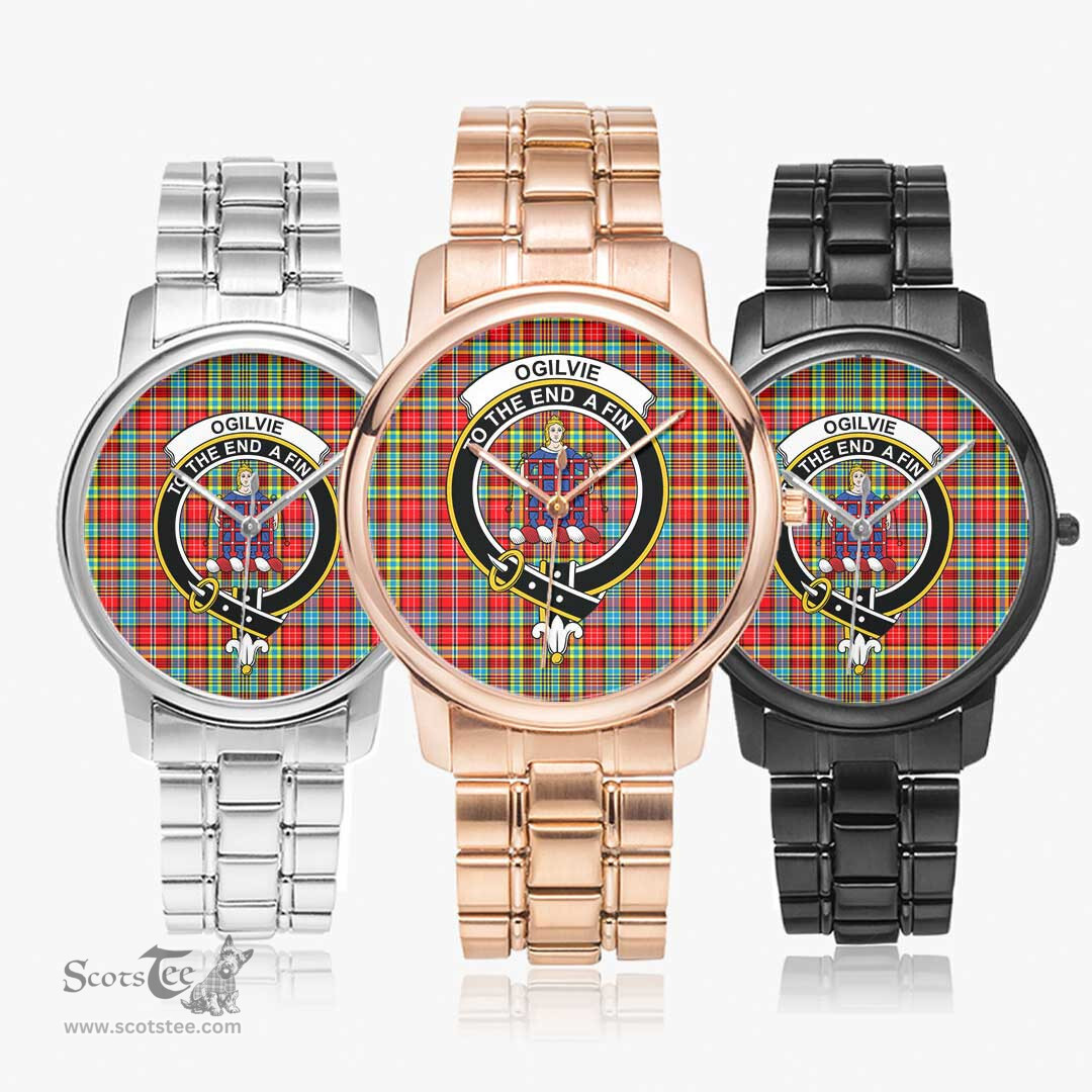 Scottish Ogilvie Watch Tartan Crest Folding Clasp Classic Plaid Watch Scottish Plaid Tartan Plaid - ScotsTee - scotstee.com