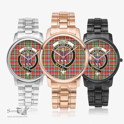 Scottish Ogilvie Watch Tartan Crest Folding Clasp Classic Plaid Watch Scottish Plaid Tartan Plaid - ScotsTee - scotstee.com