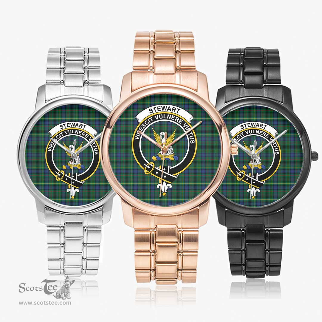 Scottish Stewart Hunting Modern Watch Tartan Crest Folding Clasp Classic Plaid Watch Scottish Plaid Tartan Plaid - ScotsTee - scotstee.com