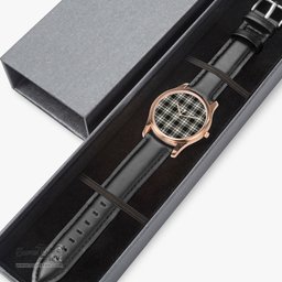 Scottish Menzies Black & White Ancient Watch Tartan Leather Strap Classic Plaid Watch Scottish Plaid Tartan Plaid - ScotsTee - scotstee.com