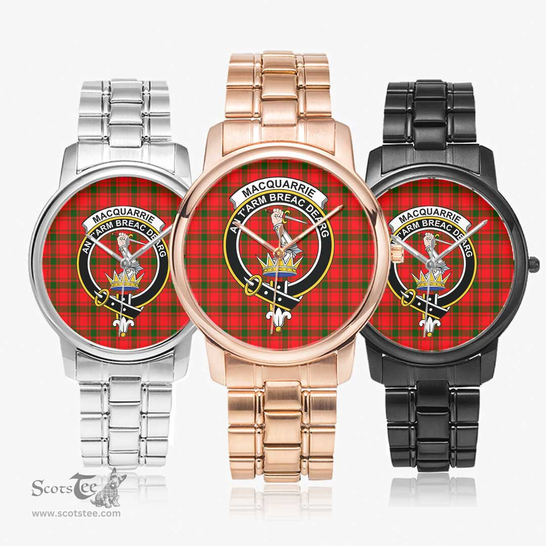 Scottish MacQuarrie Modern Watch Tartan Crest Folding Clasp Classic Plaid Watch Scottish Plaid Tartan Plaid - ScotsTee - scotstee.com